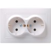 KVARTA Розетка 2-местная с заземлением без защитных шторок 16А кер. РС12-3-КБ белый IEK ERK21-K01-16-K, купить в Минске по самой низкой цене