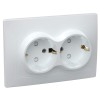 KVARTA Розетка 2-местная с заземлением с защитными шторками 16А кер. РСш12-3-КБ белый IEK ERK24-K01-16-K, купить в Минске по самой низкой цене