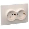 KVARTA Розетка 2-местная с заземлением с защитными шторками 16А кер. РСш12-3-Км кремовый IEK ERK24-K33-16-K, купить в Минске по самой низкой цене