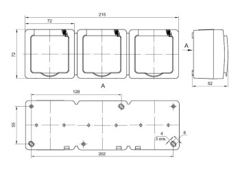 Розетка тройная 2P+PE IEK Germes Plus с крышкой белая ERMP32-K01-16-54-EC