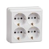 Розетка четырехместная 2P+PE IEK Oktava белая ERO41-K01-16-DC, купить в Минске по самой низкой цене