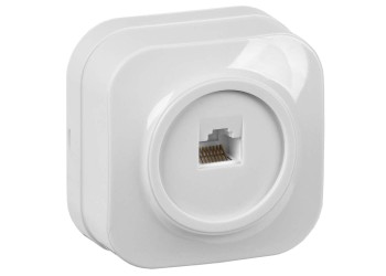 GLORY Розетка для открытой установки телефонная RJ11 РТ20-ХБ белый IEK ETH10-K01