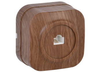 GLORY Розетка для открытой установки телефонная RJ11 РТ20-ХД дуб IEK ETH10-K24