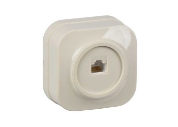 Розетка телефонная RJ11 IEK Glory кремовая ETH10-K33