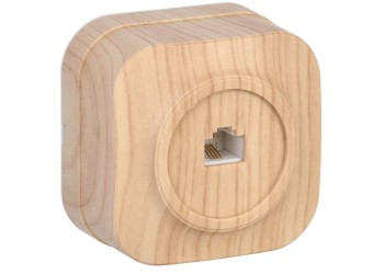 GLORY Розетка для открытой установки телефонная RJ11 РТ20-ХС сосна IEK ETH10-K34