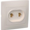 KVARTA Розетка 2-местная телефонная RJ11 РТ12-ККм кремовый IEK ETK20-K33-DM, купить в Минске по самой низкой цене