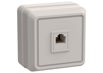 OKTAVA Розетка 1-местная телефонная RJ11 для открытой установки РТ20-ОКм кремовый IEK ETO10-K33-DC
