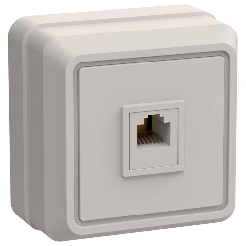 OKTAVA Розетка 1-местная телефонная RJ11 для открытой установки РТ20-ОКм кремовый IEK ETO10-K33-DC, купить в Минске по самой низкой цене
