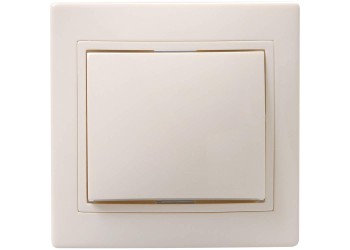 KVARTA Выключатель 1-клавишный 10А кер. ВС10-1-0-Км кремовый IEK EVK10-K33-10-K