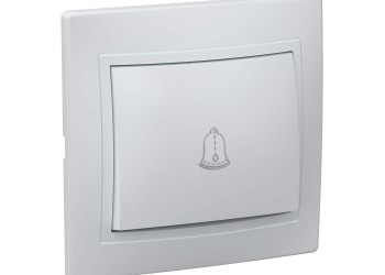 KVARTA Выключатель 1-клавишный кнопочный 10А ВСк10-1-0-КБ белый IEK EVK13-K01-10-DM