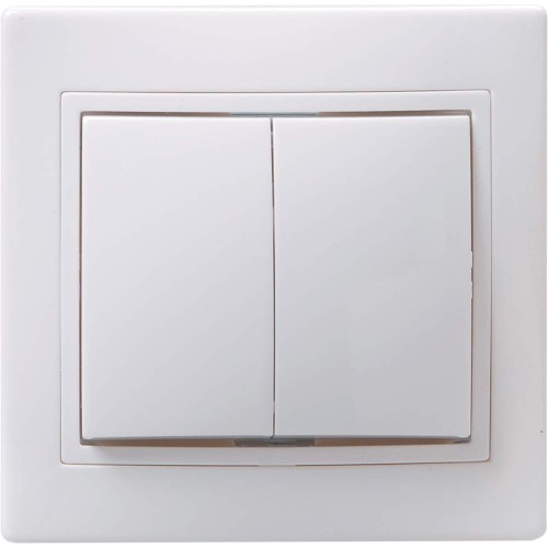 KVARTA Выключатель 2-клавишный 10А кер. ВС10-2-0-КБ белый IEK EVK20-K01-10-K, купить в Минске по самой низкой цене