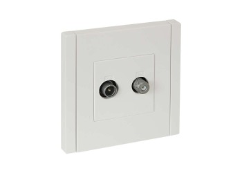 FORTE&PIANO Розетка двойная TV+SAT FP238 белый IEK FP-AF20-O-K01