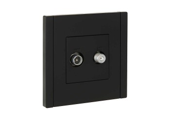 FORTE&PIANO Розетка двойная TV+SAT FP138 черный IEK FP-AF20-O-K02