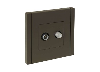 FORTE&PIANO Розетка двойная TV+SAT FP338 серый IEK FP-AF20-O-K03