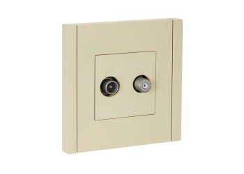 FORTE&PIANO Розетка двойная TV+SAT FP438 ваниль IEK FP-AF20-O-K10