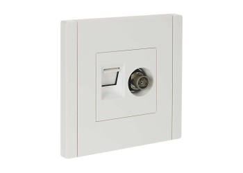 FORTE&PIANO Розетка двойная TV+RJ45 кат.5E FP236 белый IEK FP-AK20-1-K01