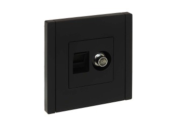 FORTE&PIANO Розетка двойная TV+RJ45 кат.5E FP136 черный IEK FP-AK20-1-K02