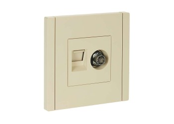 FORTE&PIANO Розетка двойная TV+RJ45 кат.5E FP436 ваниль IEK FP-AK20-1-K10