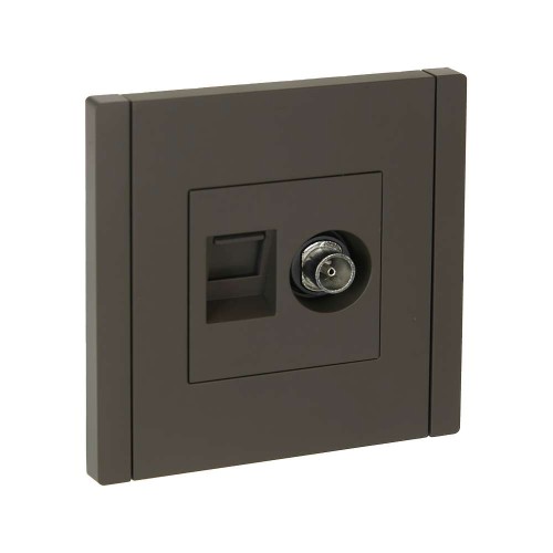 FORTE&PIANO Розетка двойная TV+RJ45 кат.6 FP337 серый IEK FP-AK20-2-K03, купить в Минске по самой низкой цене