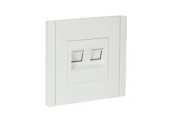 FORTE&PIANO Розетка компьютерная двойная RJ45 кат.5E FP233 белый IEK FP-K20-1-K01
