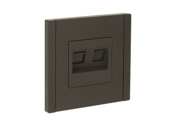 FORTE&PIANO Розетка компьютерная двойная RJ45 кат.5E FP333 серый IEK FP-K20-1-K03