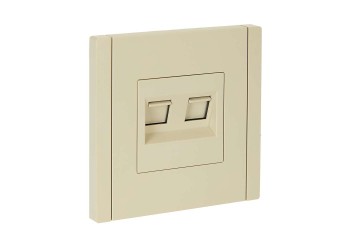 FORTE&PIANO Розетка компьютерная двойная RJ45 кат.5E FP433 ваниль IEK FP-K20-1-K10