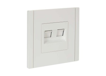 FORTE&PIANO Розетка компьютерная двойная RJ45 кат.6 FP234 белый IEK FP-K20-2-K01