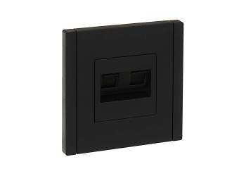 FORTE&PIANO Розетка компьютерная двойная RJ45 кат.6 FP134 черный IEK FP-K20-2-K02