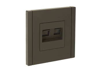 FORTE&PIANO Розетка компьютерная двойная RJ45 кат.6 FP334 серый IEK FP-K20-2-K03