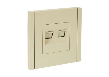 FORTE&PIANO Розетка компьютерная двойная RJ45 кат.6 FP434 ваниль IEK FP-K20-2-K10