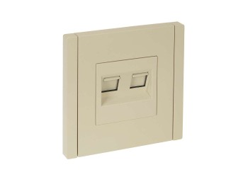FORTE&PIANO Розетка двойная RJ11+RJ45 кат.5E FP435 ваниль IEK FP-KT20-O-1-K10