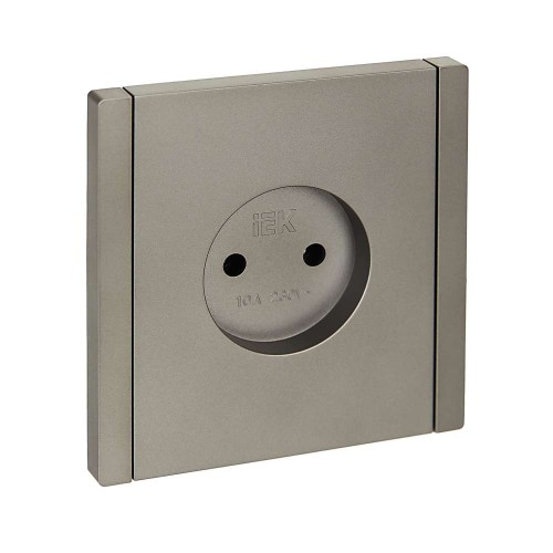 FORTE&PIANO Розетка 1-местная без заземления без защитных шторок винтовое крепление 10А FP518 сталь IEK FP-R10-10-K46, купить в Минске по самой низкой цене