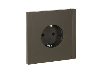FORTE&PIANO Розетка 1-местная с заземлением без защитных шторок безвинтовое крепление 16А FP314 серый IEK FP-R11-16-1-K03