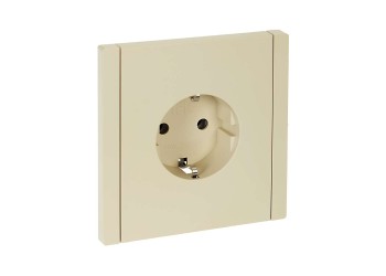 FORTE&PIANO Розетка 1-местная с заземлением без защитных шторок безвинтовое крепление 16А FP414 ваниль IEK FP-R11-16-1-K10
