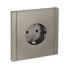 FORTE&PIANO Розетка 1-местная с заземлением без защитных шторок безвинтовое крепление 16А FP514 сталь IEK FP-R11-16-1-K46, купить в Минске по самой низкой цене