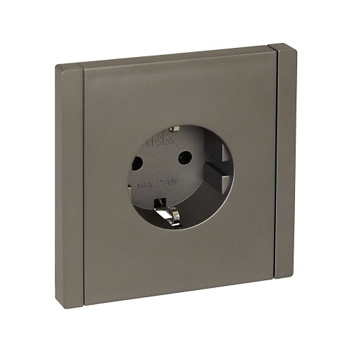 FORTE&PIANO Розетка 1-местная с заземлением без защитных шторок винтовое крепление 16А FP516 сталь IEK FP-R11-16-K46, купить в Минске по самой низкой цене