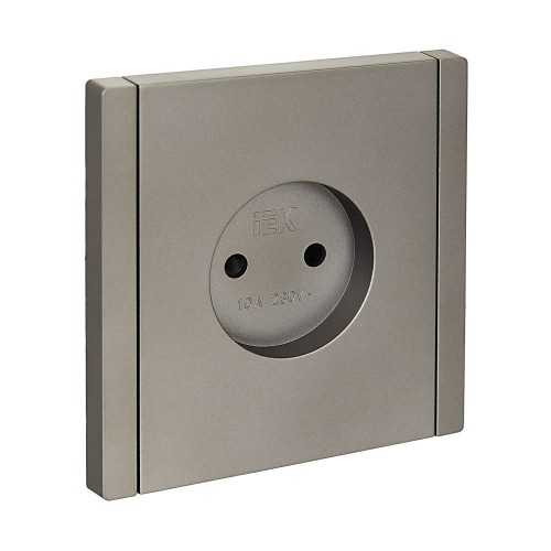 FORTE&PIANO Розетка 1-местная без заземления с защитными шторками винтовое крепление 10А FP517 сталь IEK FP-R13-10-K46, купить в Минске по самой низкой цене