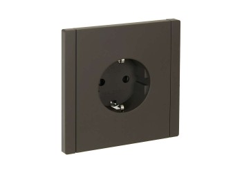FORTE&PIANO Розетка 1-местная с заземлением с защитными шторками безвинтовое крепление 16А FP313 серый IEK FP-R14-16-1-K03