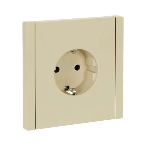 FORTE&PIANO Розетка 1-местная с заземлением с защитными шторками безвинтовое крепление 16А FP413 ваниль IEK FP-R14-16-1-K10, купить в Минске по самой низкой цене