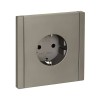FORTE&PIANO Розетка 1-местная с заземлением с защитными шторками безвинтовое крепление 16А FP513 сталь IEK FP-R14-16-1-K46, купить в Минске по самой низкой цене