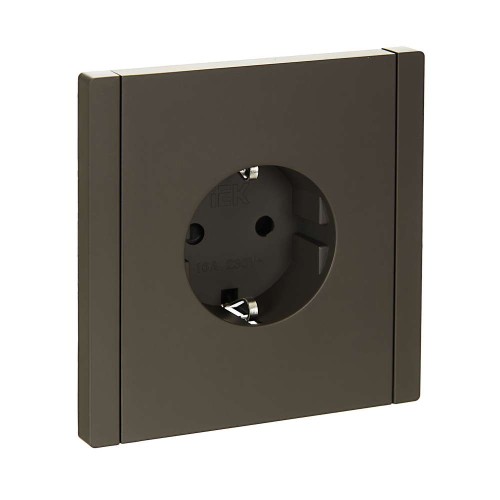 FORTE&PIANO Розетка 1-местная с заземлением с защитными шторками винтовое крепление 16А FP315 серый IEK FP-R14-16-K03, купить в Минске по самой низкой цене