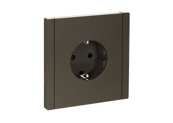 FORTE&PIANO Розетка 1-местная с заземлением с защитными шторками винтовое крепление 16А FP315 серый IEK FP-R14-16-K03