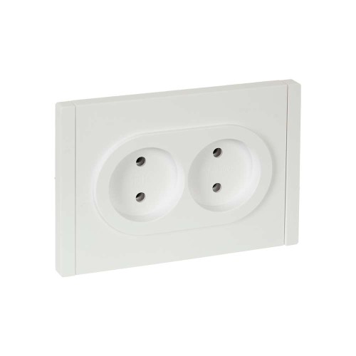 FORTE&PIANO Розетка 2-местная без заземления без защитных шторок безвинтовое крепление 10А FP226 белый IEK FP-R20-10-1-K01, купить в Минске по самой низкой цене