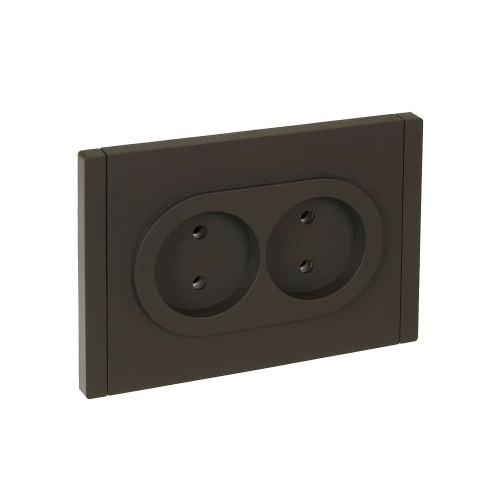 FORTE&PIANO Розетка 2-местная без заземления без защитных шторок безвинтовое крепление 10А FP326 серый IEK FP-R20-10-1-K03, купить в Минске по самой низкой цене