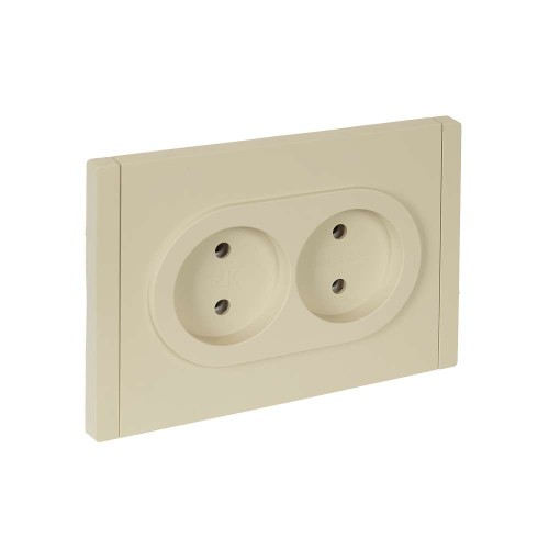 FORTE&PIANO Розетка 2-местная без заземления без защитных шторок безвинтовое крепление 10А FP426 ваниль IEK FP-R20-10-1-K10, купить в Минске по самой низкой цене