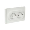 FORTE&PIANO Розетка 2-местная с заземлением без защитных шторок безвинтовое крепление 16А FP224 белый IEK FP-R21-16-1-K01, купить в Минске по самой низкой цене