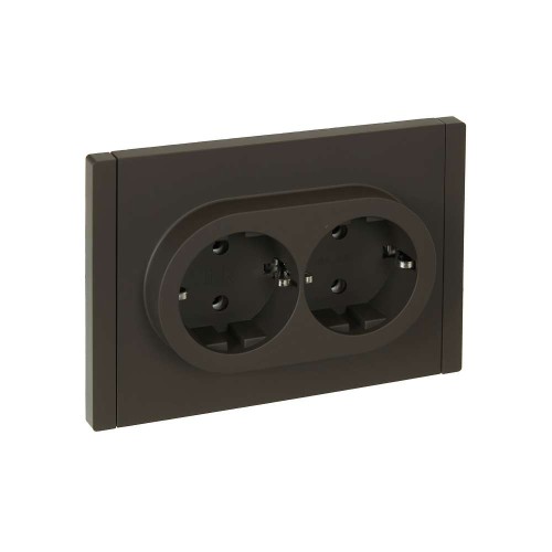 FORTE&PIANO Розетка 2-местная с заземлением без защитных шторок безвинтовое крепление 16А FP324 серый IEK FP-R21-16-1-K03, купить в Минске по самой низкой цене