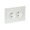 FORTE&PIANO Розетка 2-местная без заземления с защитными шторками безвинтовое крепление 10А FP225 белый IEK FP-R23-10-1-K01, купить в Минске по самой низкой цене