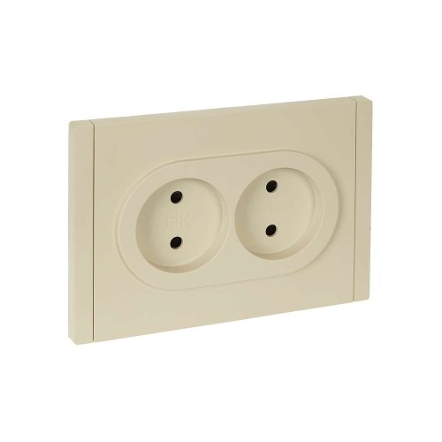 FORTE&PIANO Розетка 2-местная без заземления с защитными шторками безвинтовое крепление 10А FP425 ваниль IEK FP-R23-10-1-K10, купить в Минске по самой низкой цене