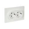 FORTE&PIANO Розетка 2-местная с заземлением с защитными шторками безвинтовое крепление 16А FP223 белый IEK FP-R24-16-1-K01, купить в Минске по самой низкой цене